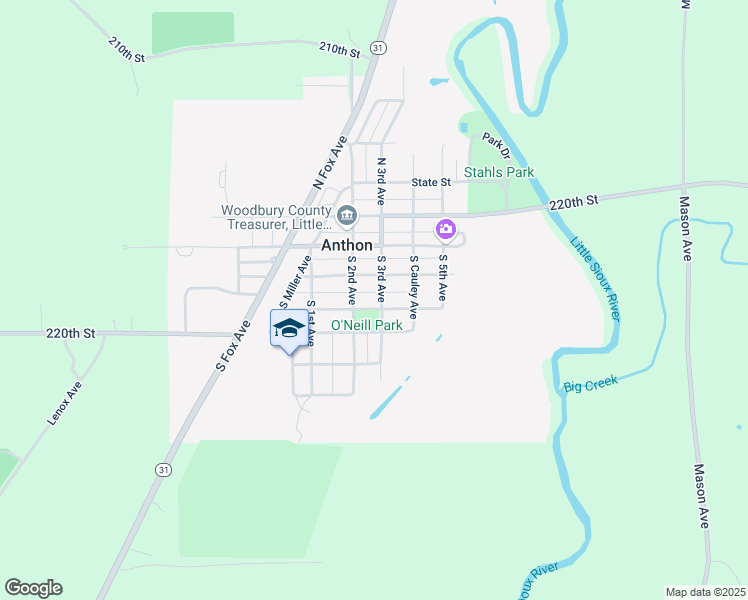 map of restaurants, bars, coffee shops, grocery stores, and more near 200-248 S 3rd Ave in Anthon