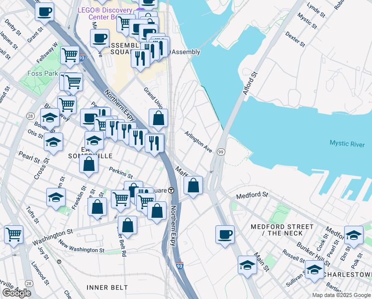 map of restaurants, bars, coffee shops, grocery stores, and more near in 