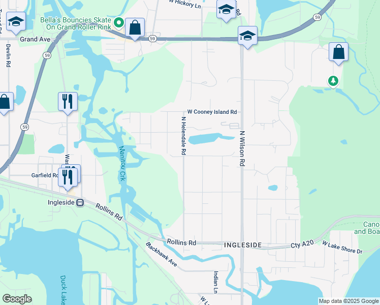 map of restaurants, bars, coffee shops, grocery stores, and more near 26246 Marshall Avenue in Ingleside