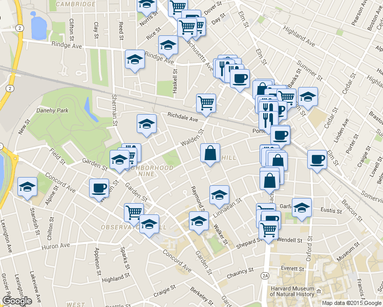 map of restaurants, bars, coffee shops, grocery stores, and more near 159 Upland Road in Cambridge