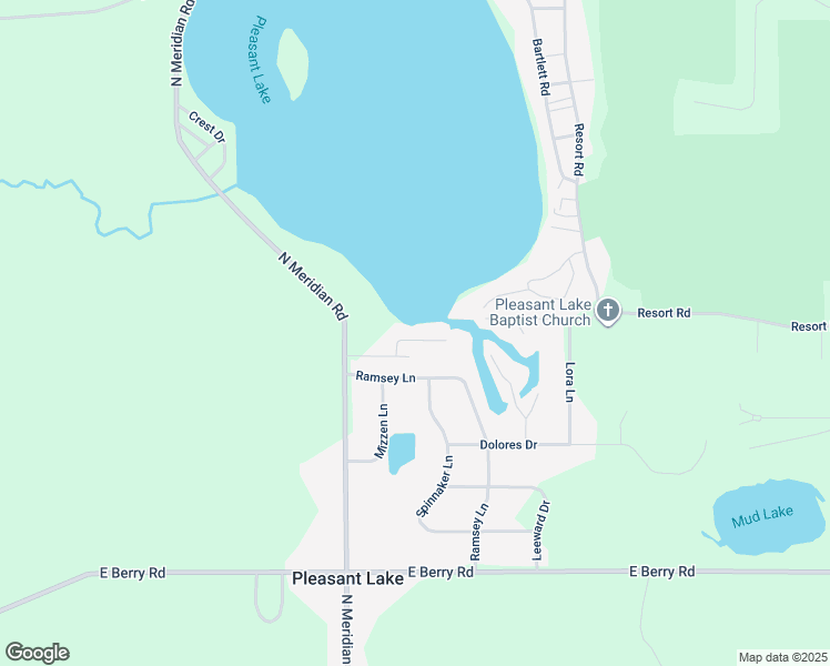 map of restaurants, bars, coffee shops, grocery stores, and more near 1340 Dunfee Drive in Pleasant Lake