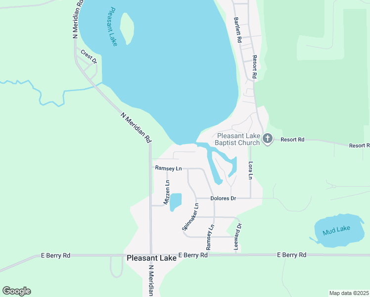 map of restaurants, bars, coffee shops, grocery stores, and more near 1340 Dunfee Drive in Pleasant Lake