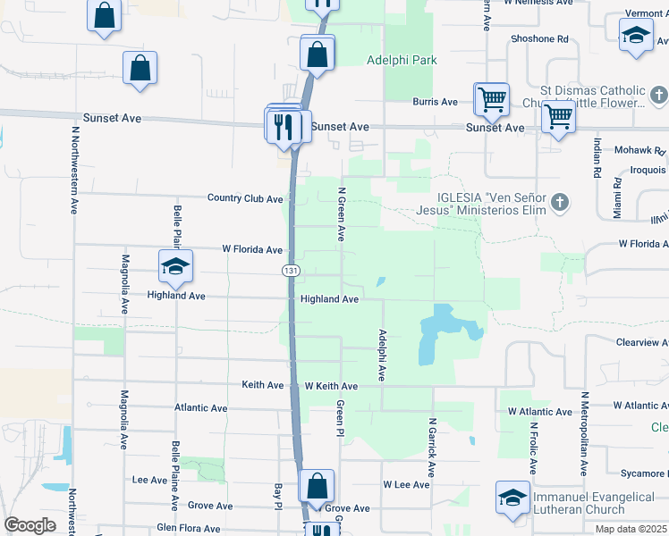 map of restaurants, bars, coffee shops, grocery stores, and more near 12870 West Cheyenne Road in Waukegan