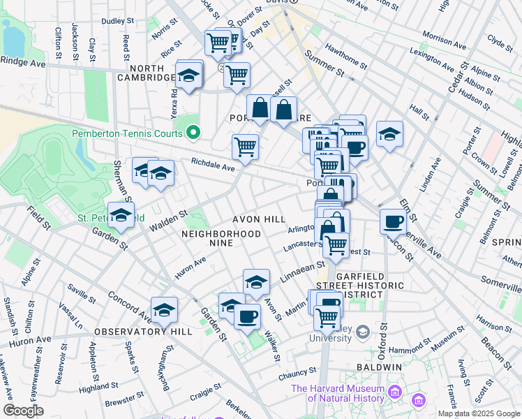 map of restaurants, bars, coffee shops, grocery stores, and more near in Cambridge