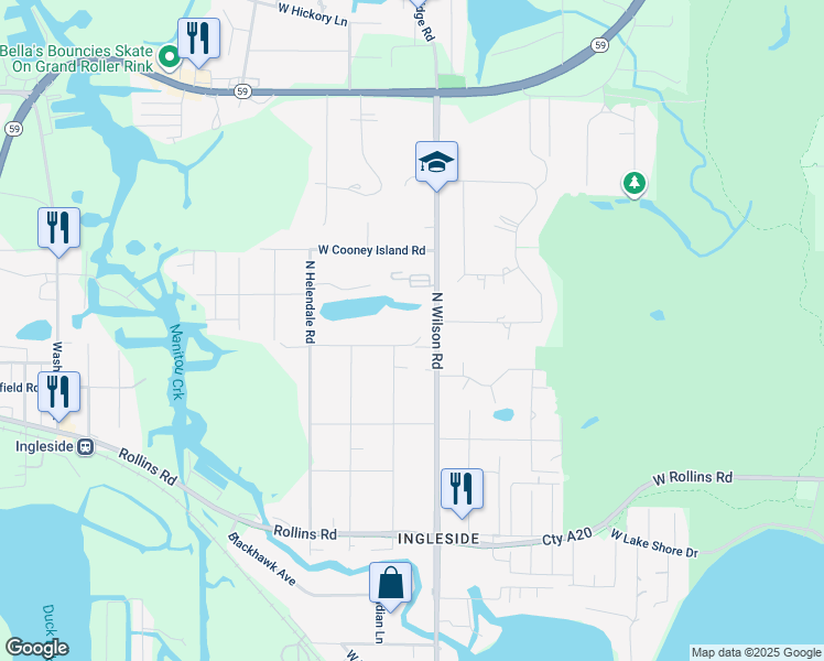 map of restaurants, bars, coffee shops, grocery stores, and more near 26114 Marshall Avenue in Ingleside