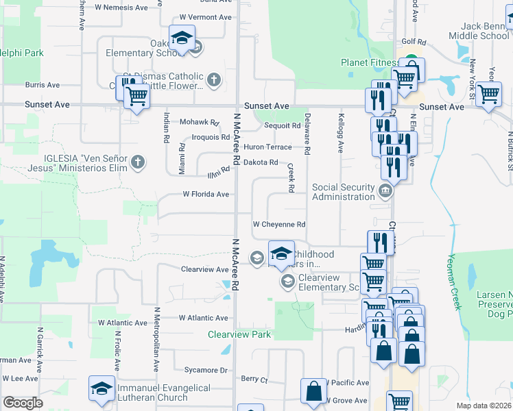 map of restaurants, bars, coffee shops, grocery stores, and more near 1901 Apache Road in Waukegan