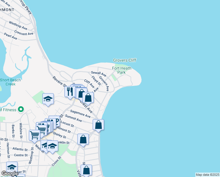 map of restaurants, bars, coffee shops, grocery stores, and more near in Winthrop