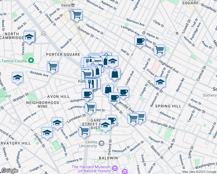map of restaurants, bars, coffee shops, grocery stores, and more near 31A Holyoke Road in Somerville