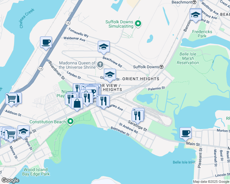 map of restaurants, bars, coffee shops, grocery stores, and more near in 