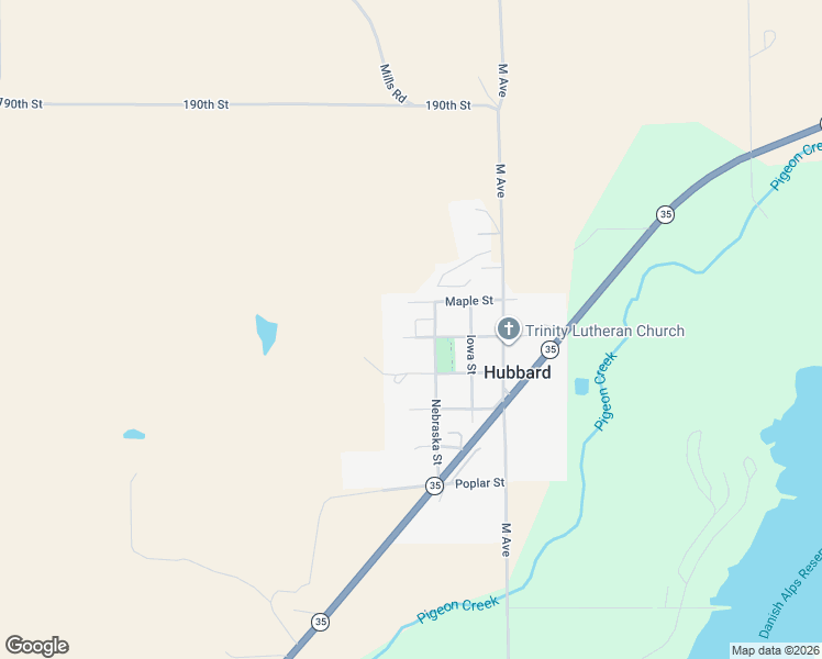 map of restaurants, bars, coffee shops, grocery stores, and more near 304 Maple Street in Hubbard