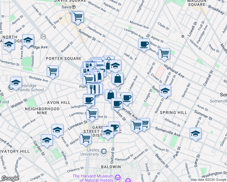 map of restaurants, bars, coffee shops, grocery stores, and more near 10 Holyoke Road in Somerville