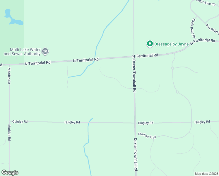 map of restaurants, bars, coffee shops, grocery stores, and more near 11677 North Territorial Road in Dexter