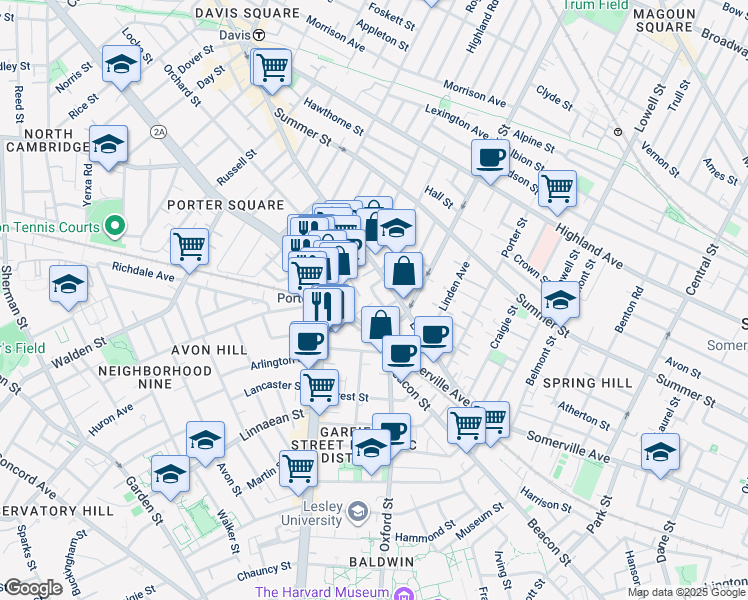map of restaurants, bars, coffee shops, grocery stores, and more near 31A Holyoke Road in Somerville