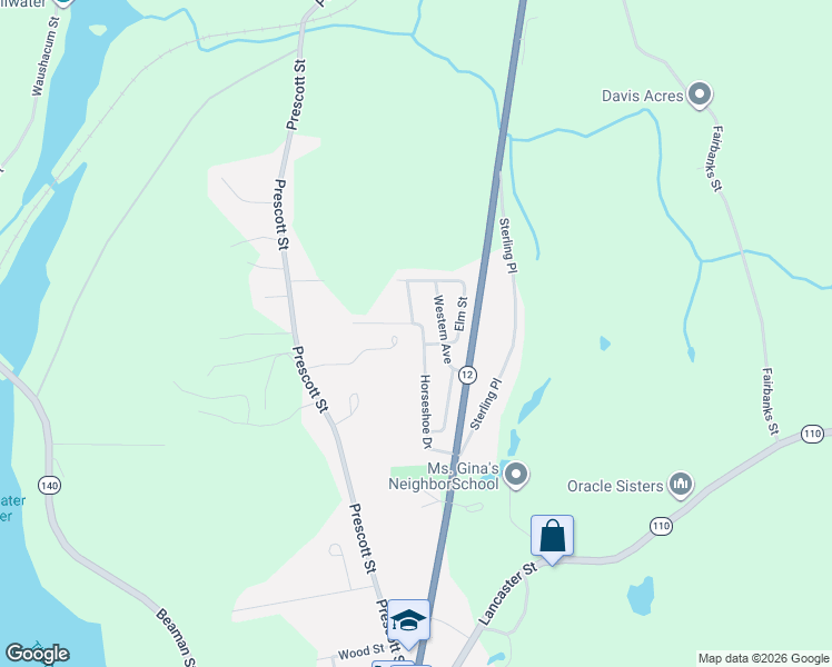 map of restaurants, bars, coffee shops, grocery stores, and more near 61 Horseshoe Dr in West Boylston