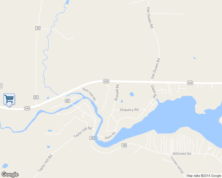 map of restaurants, bars, coffee shops, grocery stores, and more near 8515 New York 243 in Rushford