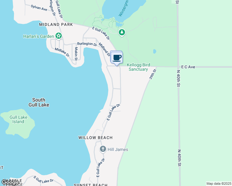 map of restaurants, bars, coffee shops, grocery stores, and more near 8797 East Gull Lake Drive in Augusta