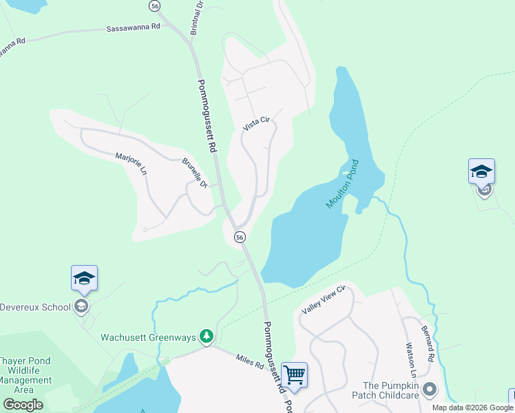 map of restaurants, bars, coffee shops, grocery stores, and more near 8 Vista Circle in Rutland
