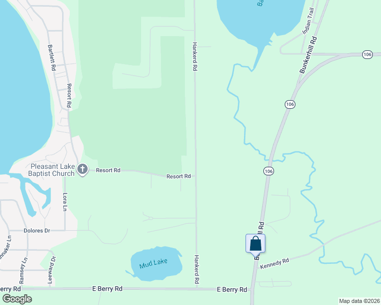 map of restaurants, bars, coffee shops, grocery stores, and more near 10464 Hankerd Road in Pleasant Lake