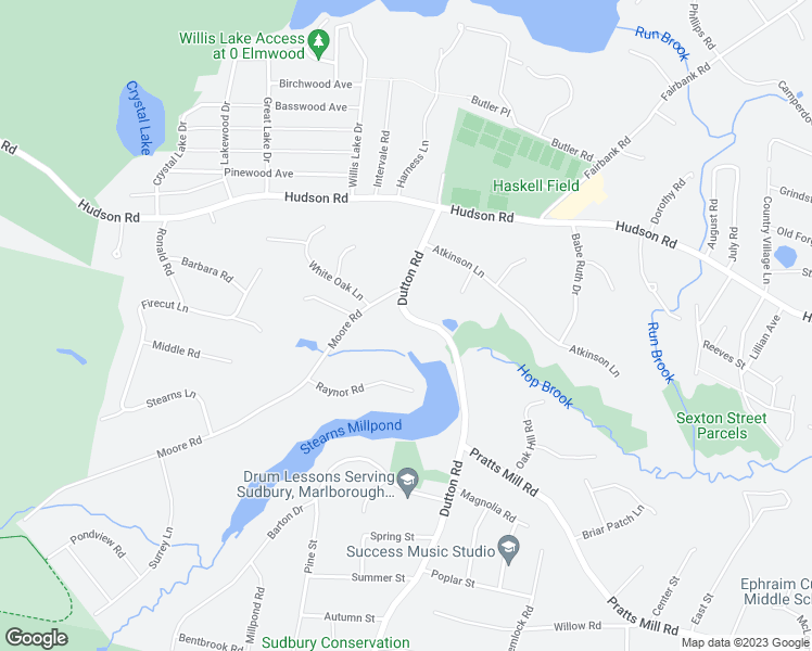 map of restaurants, bars, coffee shops, grocery stores, and more near 573 Dutton Road in Sudbury