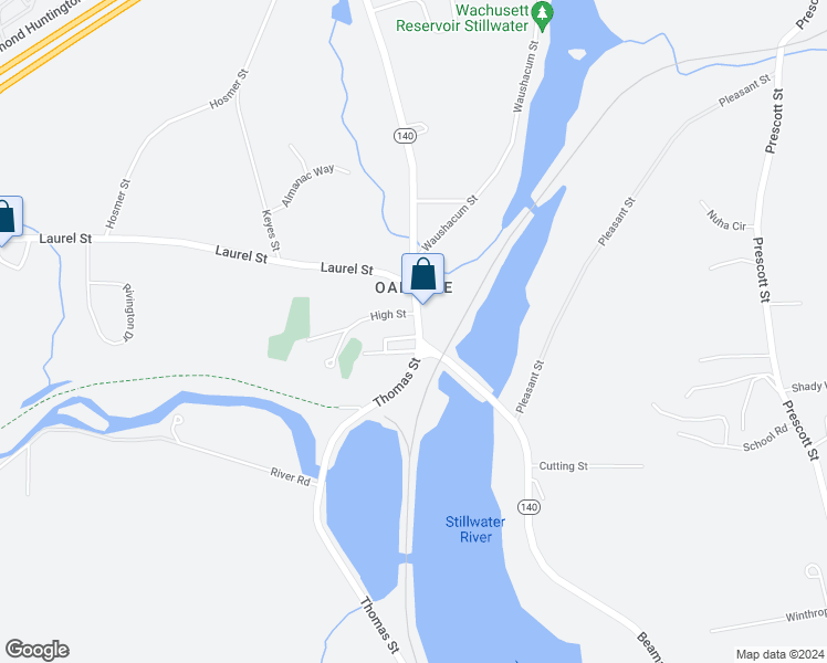 map of restaurants, bars, coffee shops, grocery stores, and more near 208 Beaman Street in West Boylston