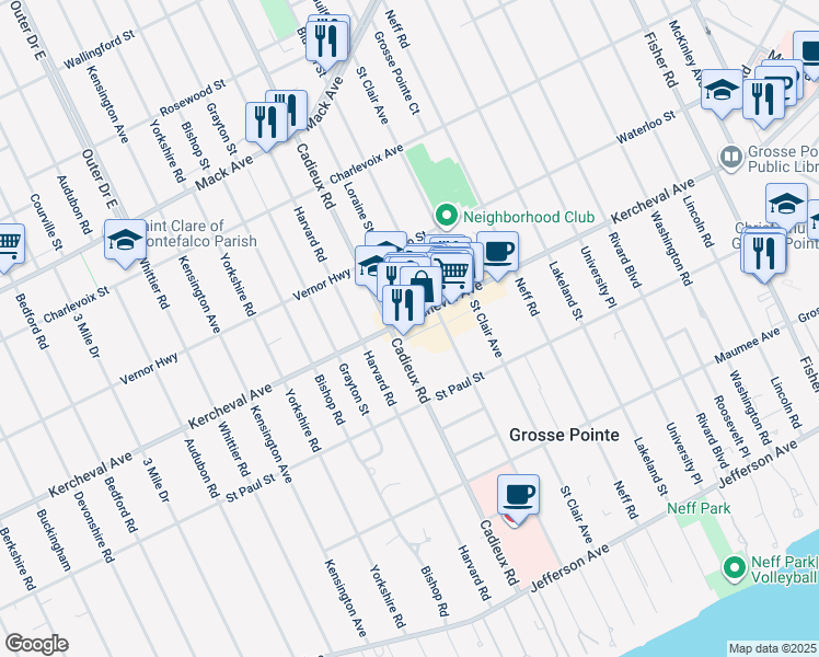 map of restaurants, bars, coffee shops, grocery stores, and more near 13505 North Haggerty Road in Plymouth