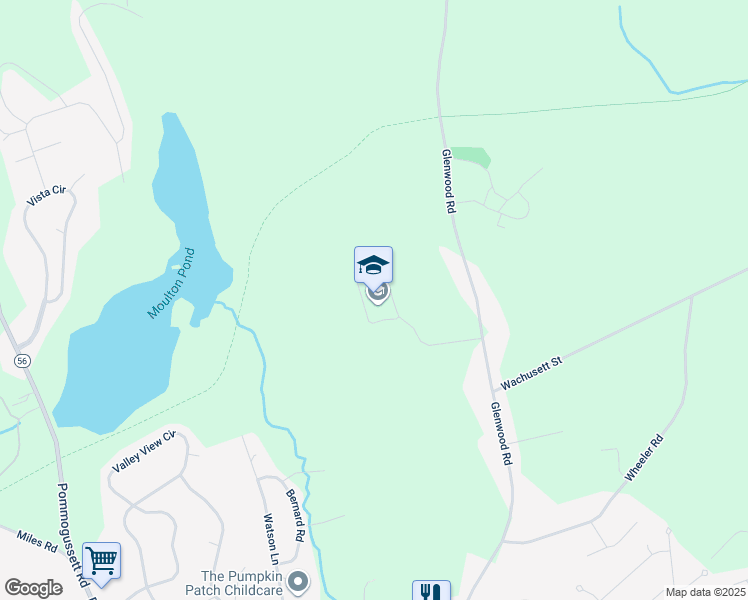 map of restaurants, bars, coffee shops, grocery stores, and more near 65 Glenwood Road in Rutland
