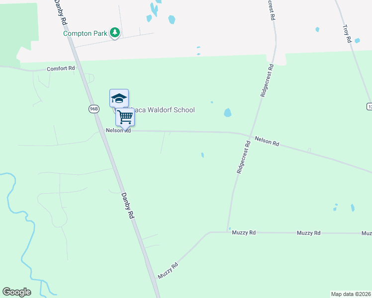 map of restaurants, bars, coffee shops, grocery stores, and more near 83 Nelson Road in Ithaca