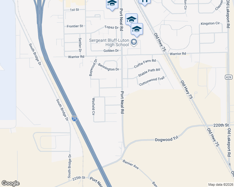 map of restaurants, bars, coffee shops, grocery stores, and more near 427-499 Huntington Drive in Sergeant Bluff