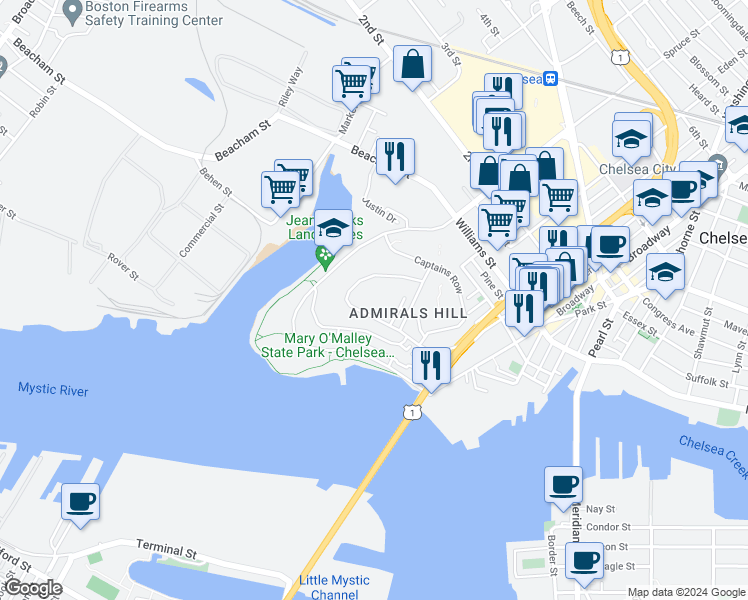 map of restaurants, bars, coffee shops, grocery stores, and more near in Chelsea
