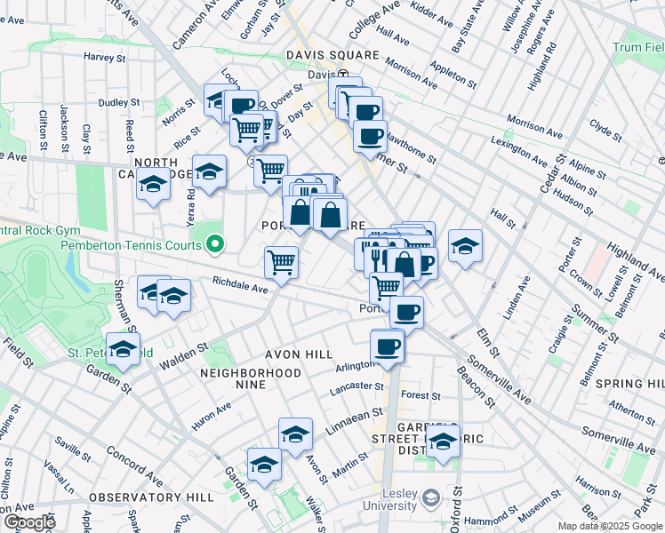 map of restaurants, bars, coffee shops, grocery stores, and more near 58 Regent Street in Cambridge