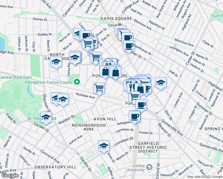 map of restaurants, bars, coffee shops, grocery stores, and more near 58 Regent Street in Cambridge