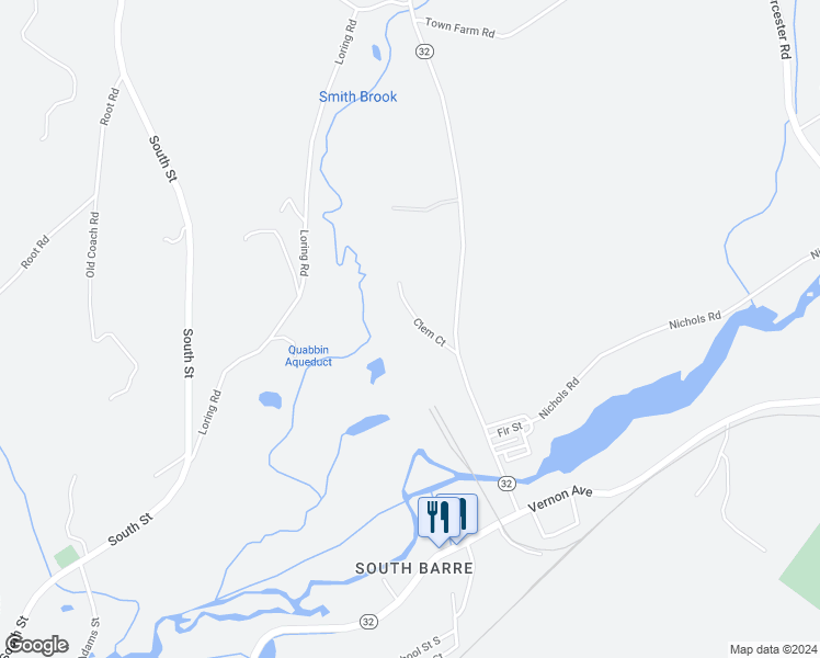 map of restaurants, bars, coffee shops, grocery stores, and more near 51 Clem Court in Barre