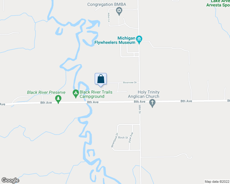 map of restaurants, bars, coffee shops, grocery stores, and more near 68460 Riverview Drive in South Haven