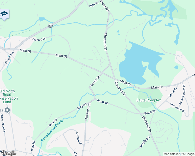 map of restaurants, bars, coffee shops, grocery stores, and more near 15 Lewis Street in Hudson