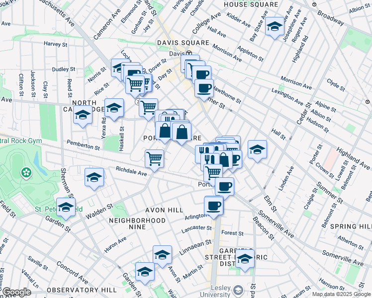 map of restaurants, bars, coffee shops, grocery stores, and more near 58 Regent Street in Cambridge