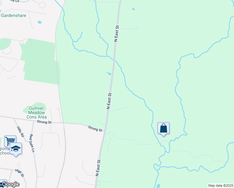 map of restaurants, bars, coffee shops, grocery stores, and more near 361 North East Street in Amherst
