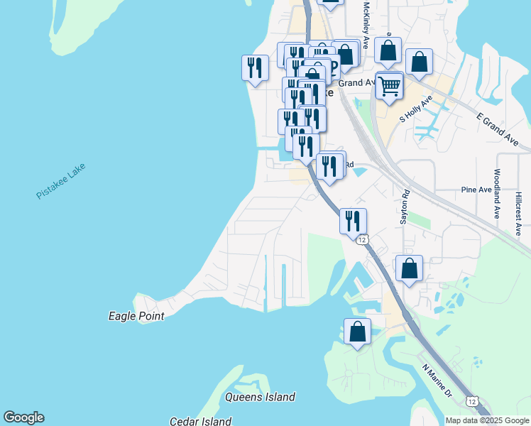 map of restaurants, bars, coffee shops, grocery stores, and more near 27 Covington in Fox Lake