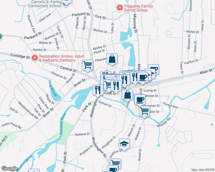 map of restaurants, bars, coffee shops, grocery stores, and more near in Hudson