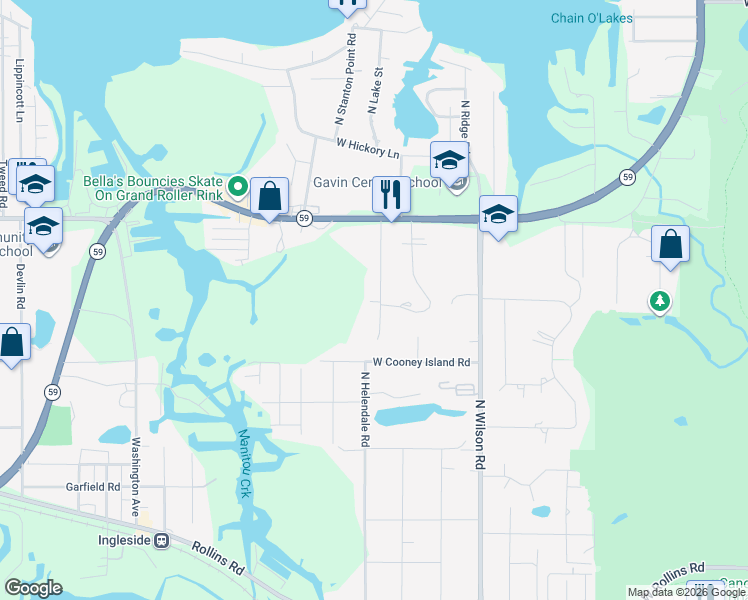 map of restaurants, bars, coffee shops, grocery stores, and more near 36322 Wesley Road in Ingleside