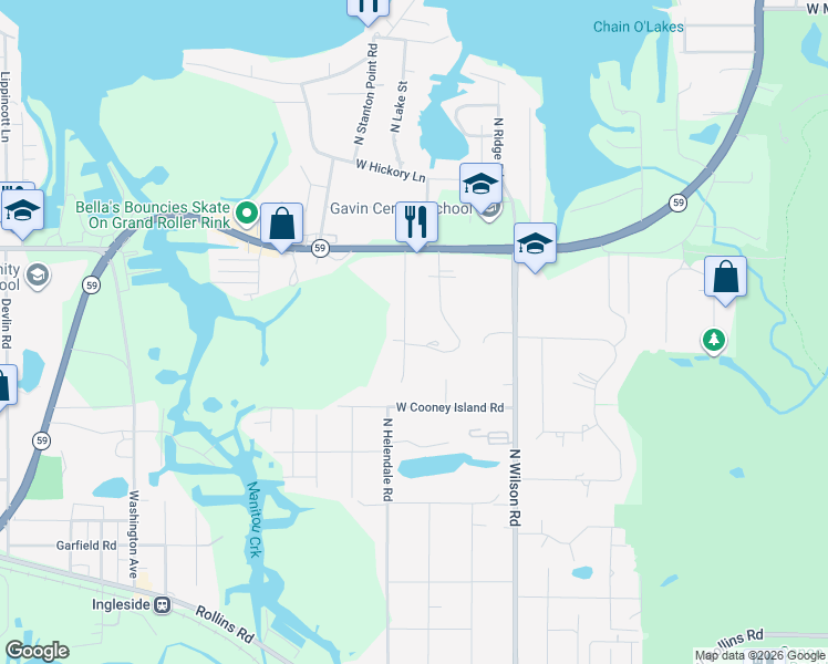 map of restaurants, bars, coffee shops, grocery stores, and more near 36322 Wesley Road in Ingleside