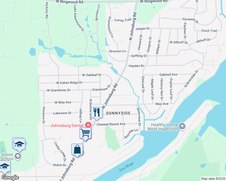 map of restaurants, bars, coffee shops, grocery stores, and more near in Johnsburg