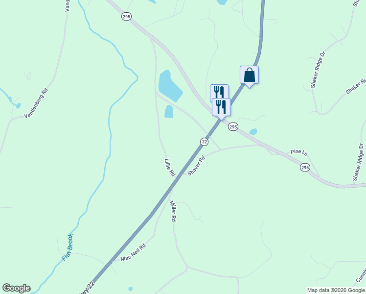 map of restaurants, bars, coffee shops, grocery stores, and more near 120 Beebe Pond Road in Canaan