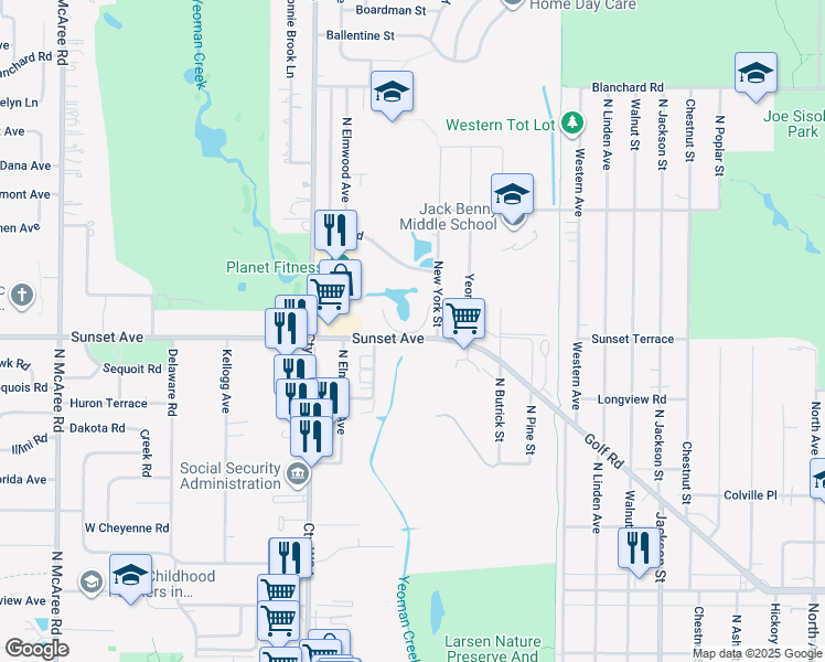 map of restaurants, bars, coffee shops, grocery stores, and more near in Waukegan