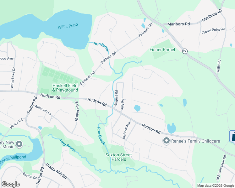 map of restaurants, bars, coffee shops, grocery stores, and more near 31 August Road in Sudbury