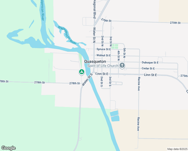 map of restaurants, bars, coffee shops, grocery stores, and more near in Quasqueton