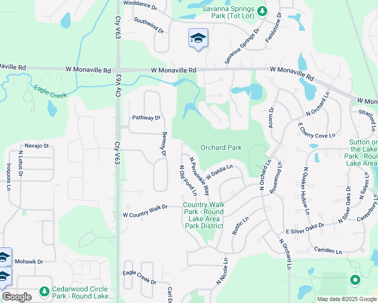 map of restaurants, bars, coffee shops, grocery stores, and more near 2463 North Periwinkle Way in Round Lake Beach