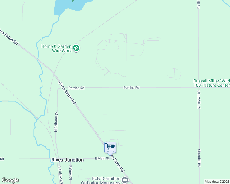 map of restaurants, bars, coffee shops, grocery stores, and more near 3595 Perrine Road in Rives Junction