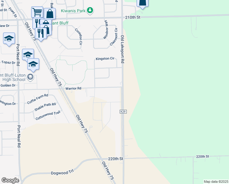 map of restaurants, bars, coffee shops, grocery stores, and more near 1356-1398 Warrior Road in Sergeant Bluff