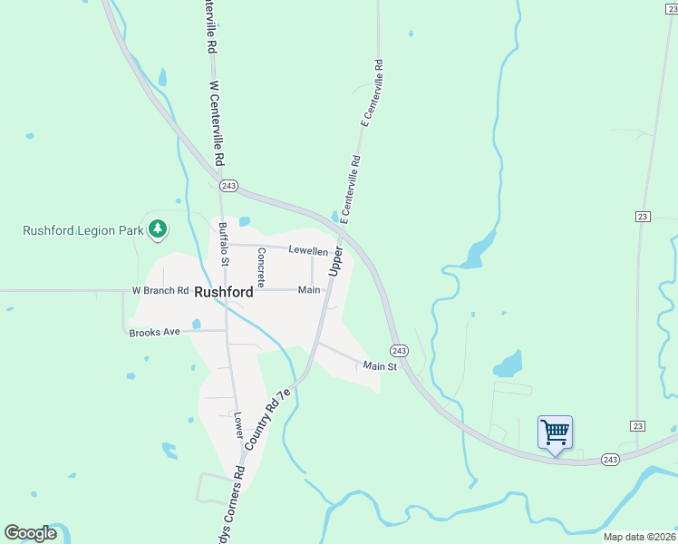 map of restaurants, bars, coffee shops, grocery stores, and more near 9026 Upper in Rushford