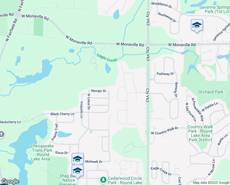 map of restaurants, bars, coffee shops, grocery stores, and more near 421 Cyprus Circle in Lake Villa